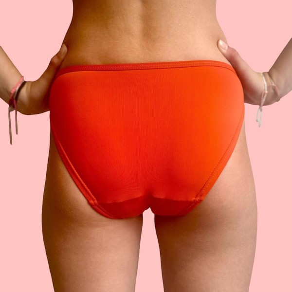Maillot de Bain Menstruel pour ado Lacanau Mandarine – Confort et Protection | Descapucines