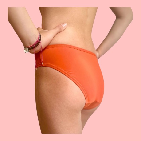 Maillot de Bain Menstruel pour ado Lacanau Mandarine – Confort et Protection | Descapucines