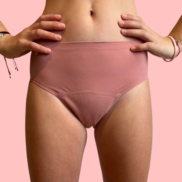 Culotte Menstruelle pour ado Marguerite Vieux Rose – Flux Léger à Abondant | Descapucines