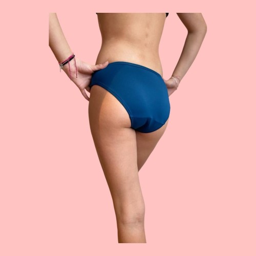 Bas de Maillot Menstruel pour ado Bleu Océan – Style et Confort à la Plage | Descapucines