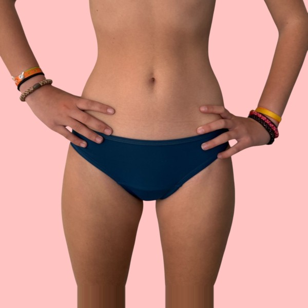 Bas de Maillot Menstruel pour ado Bleu Océan – Style et Confort à la Plage | Descapucines