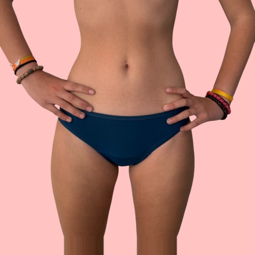 Bas de Maillot Menstruel pour ado Bleu Océan – Style et Confort à la Plage | Descapucines