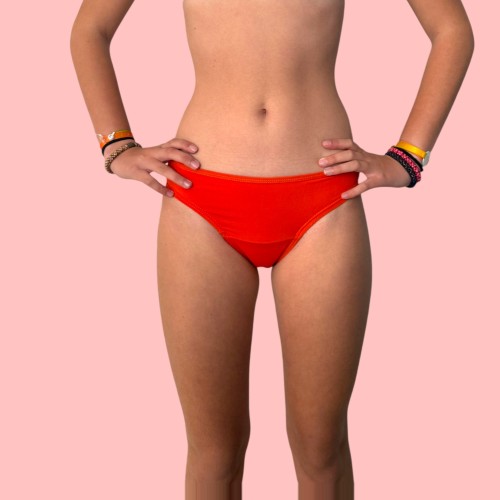 Maillot de Bain Menstruel Lacanau Mandarine – Confort et Protection | Descapucines