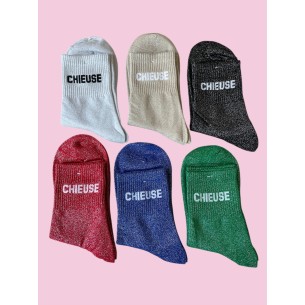 Chaussettes Brillantes "CHIEUSE" – Attitude & Confort | Descapucines 2