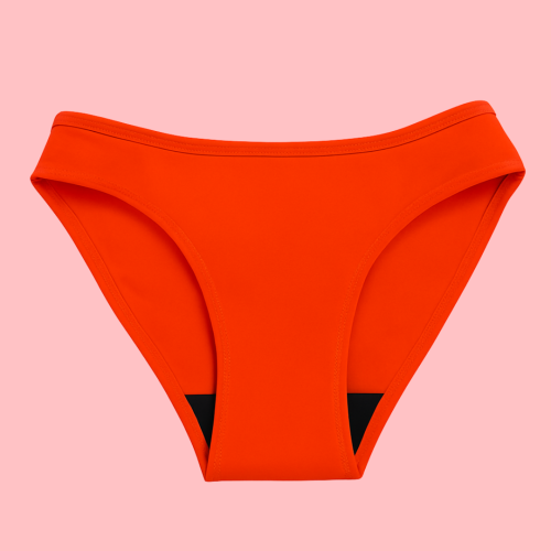 Maillot de Bain Menstruel pour ado Lacanau Mandarine – Confort et Protection | Descapucines