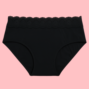 Culotte Menstruelle pour ado Victoire Brodée Dentelle – Protection Flux Léger à Abondant | Descapucines