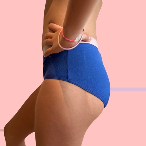 Culotte Menstruelle pour ado Iconique Bleu Majorelle – Protection Flux Léger à Abondant | Descapucines