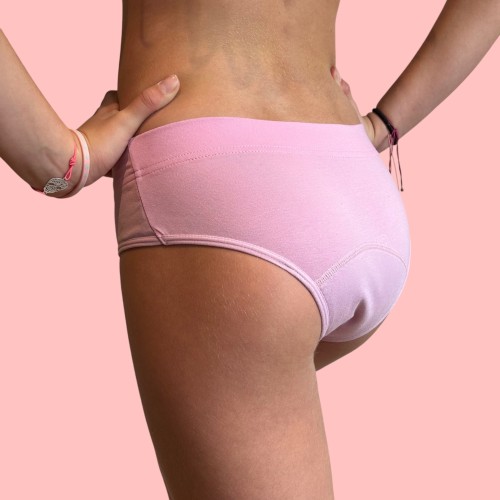 Culotte Menstruelle pour ado Fleur Rose – Protection Flux Léger à Abondant | Descapucines