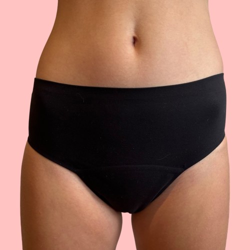 Culotte Menstruelle pour ado Marguerite Noire – Protection Flux Léger à Abondant | Descapucines