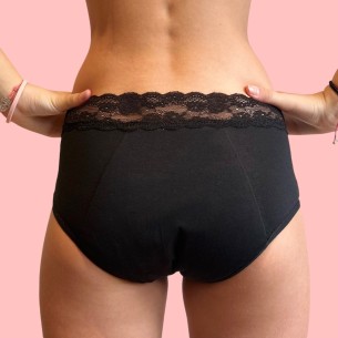 Culotte Menstruelle pour ado Victoire Brodée Dentelle – Protection Flux Léger à Abondant | Descapucines 2