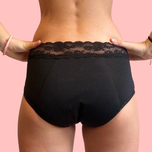 Culotte Menstruelle pour ado Victoire Brodée Dentelle – Protection Flux Léger à Abondant | Descapucines